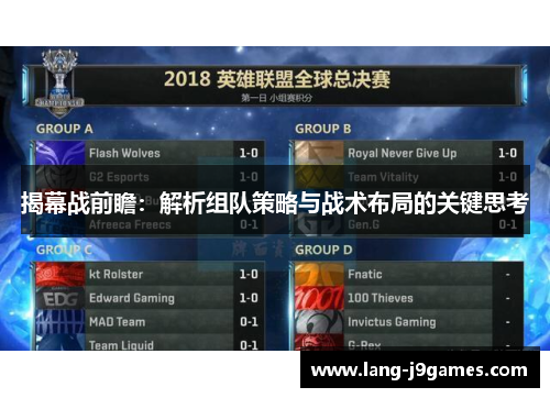 揭幕战前瞻:解析组队策略与战术布局的关键思考 揭幕战前瞻:解析组队策略与战术布局的关键思考