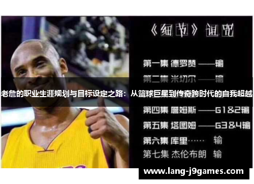 老詹的职业生涯规划与目标设定之路：从篮球巨星到传奇跨时代的自我超越